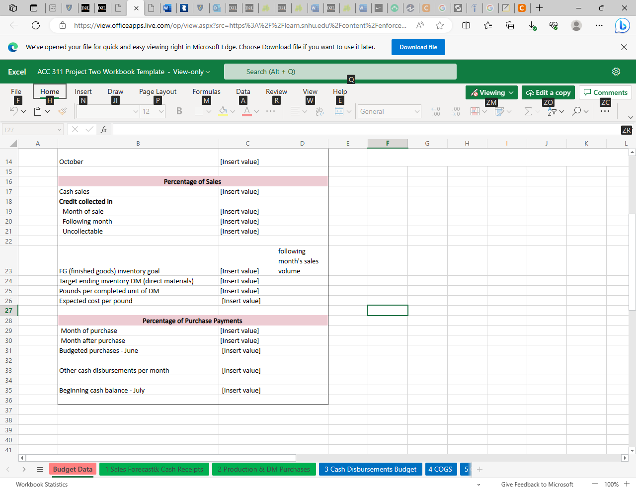 am confused. ACC 311 Project Two Scenario You are the cost accountant