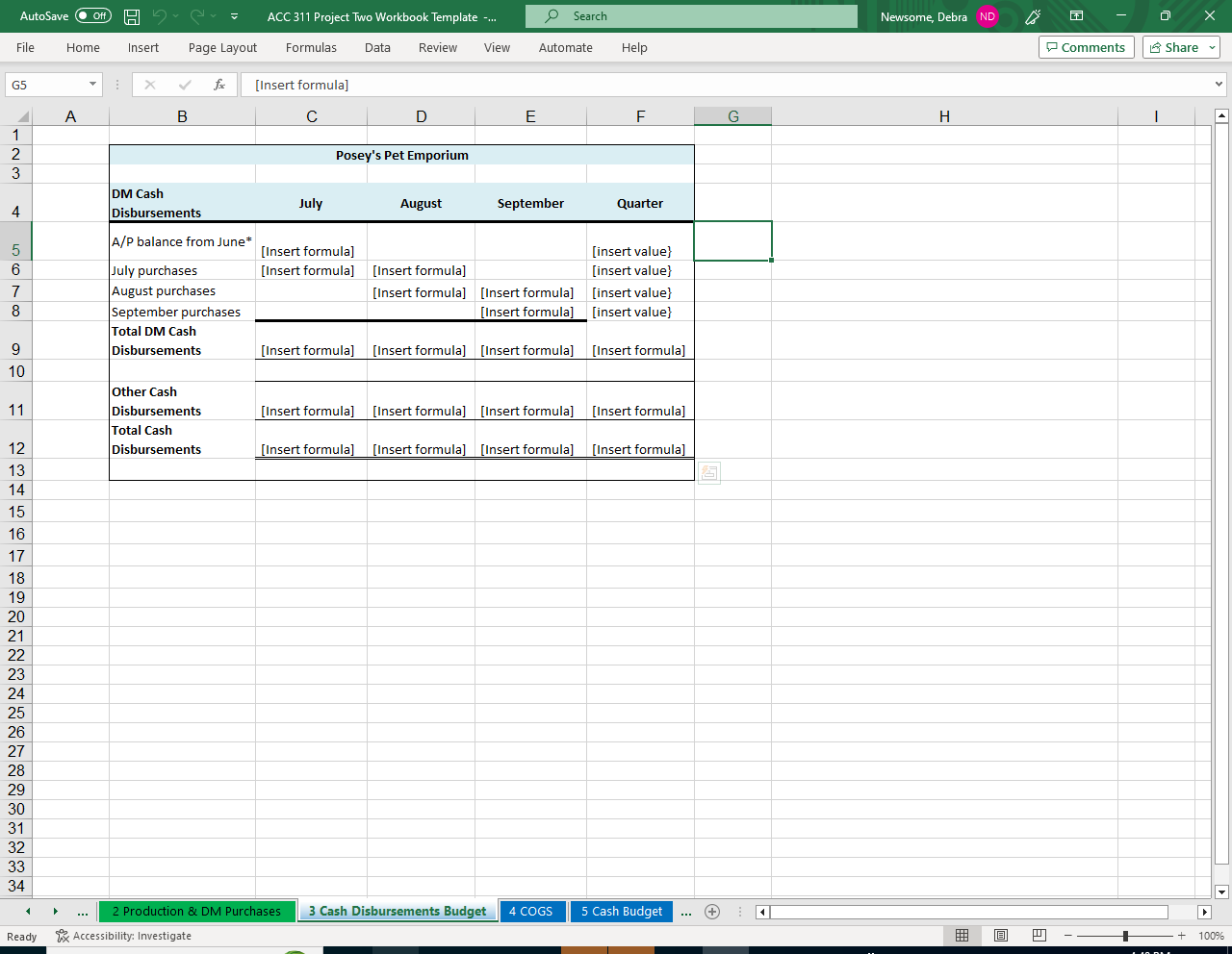 a calendar year, and it is time to prepare the third-quarter budget.