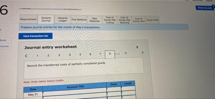 used-Cutting Direct materials used-Stitching $ 50,000 23,000 Direct labor Direct labor-cutting Direct