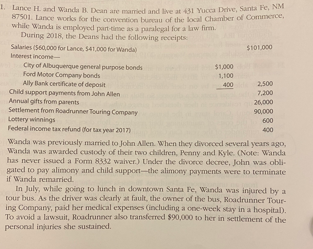Please note: This is for Tax Year 2018. Please answer all questions