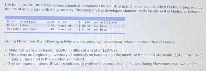  a. Compute the price and quantity variances, (Indicate the effect of