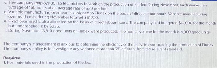 each variance by selecting "F" for favourable, "U" for unfavourable, and "None"
