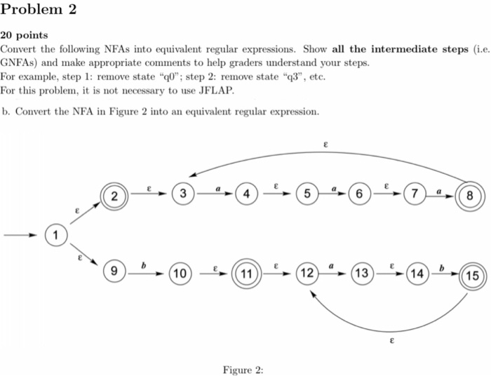  Problem 2 20 points Convert the following NFAs into equivalent regular