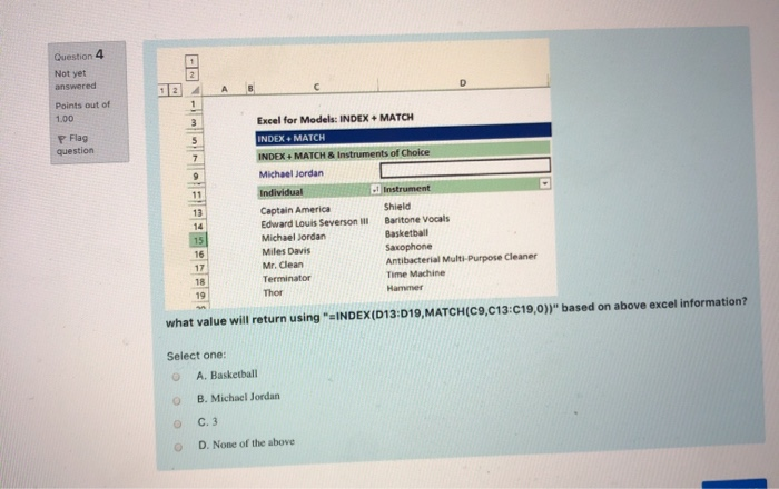 to anchor a cell ? Question 2 Not yet answered Points out