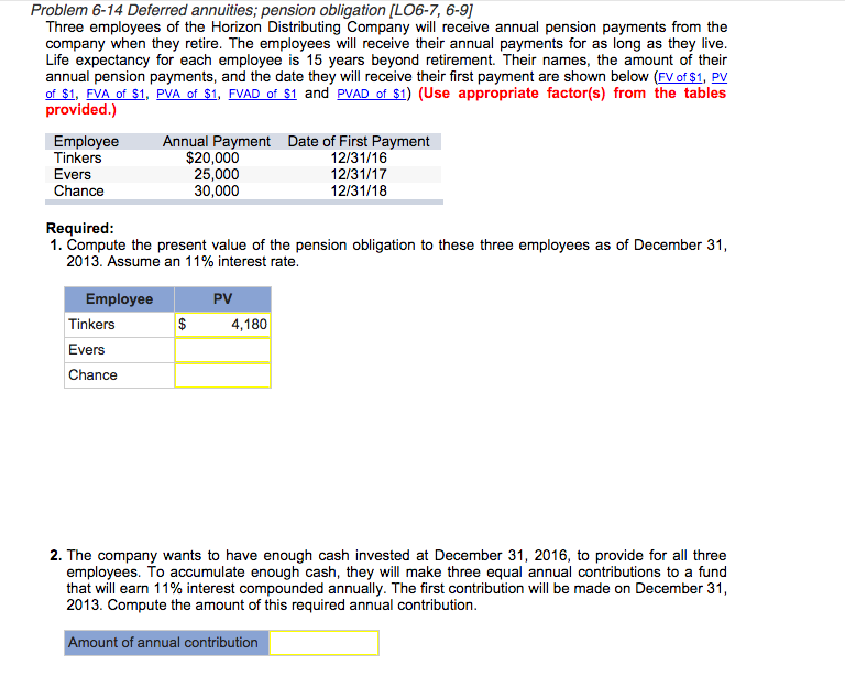 to make six annual payments of $5,000 on each September 30, beginning