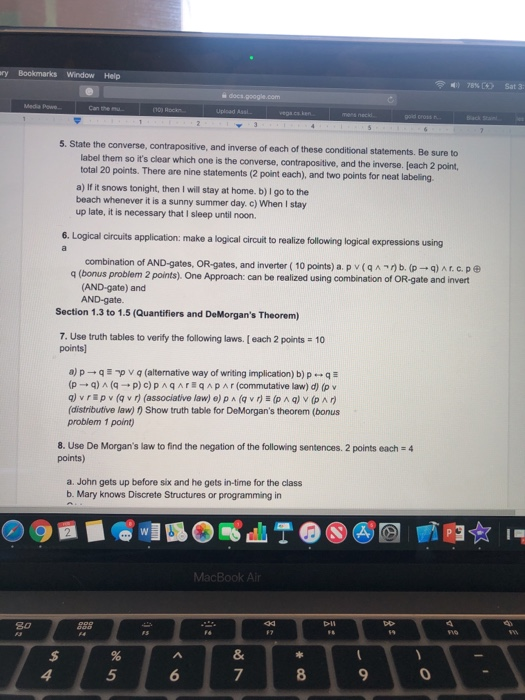  Question 6 ry Bookmarks Window Help i) 78% CO Sat 3: