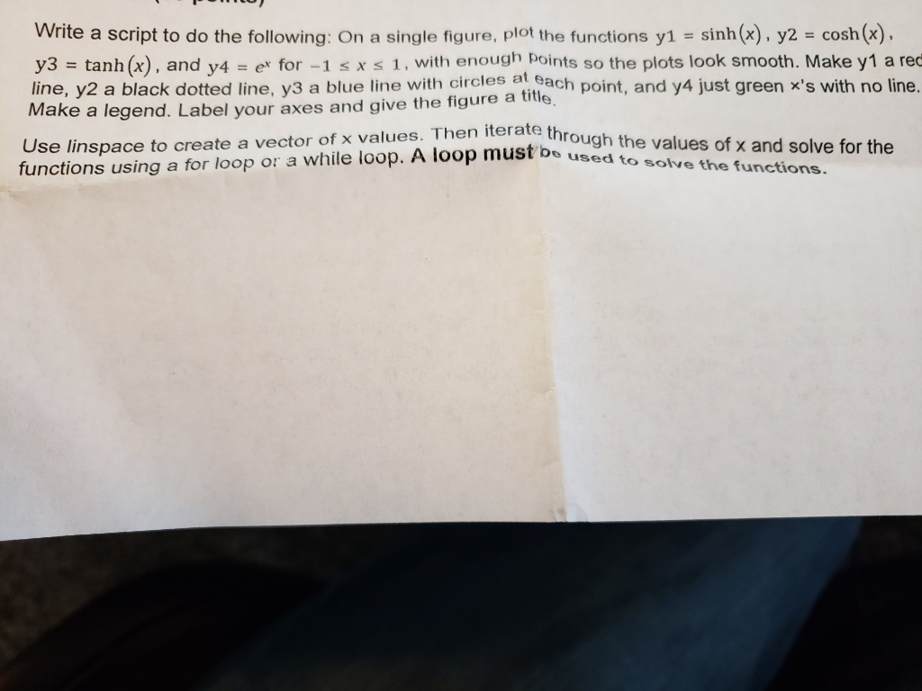 Can someone please lend a hand with this matlab problem? Write a