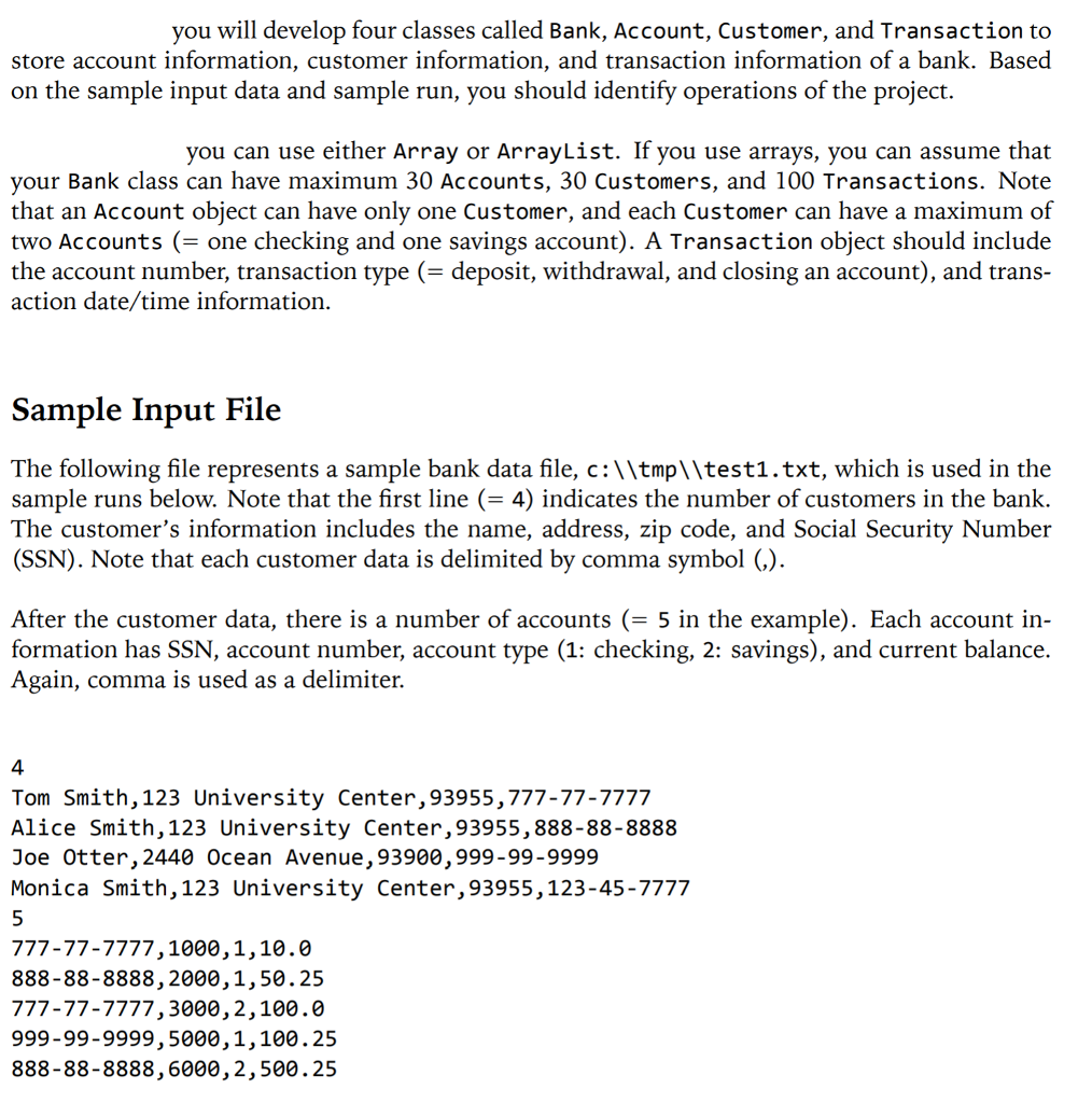 Please help me create these classes in Java. Please post screenshots of