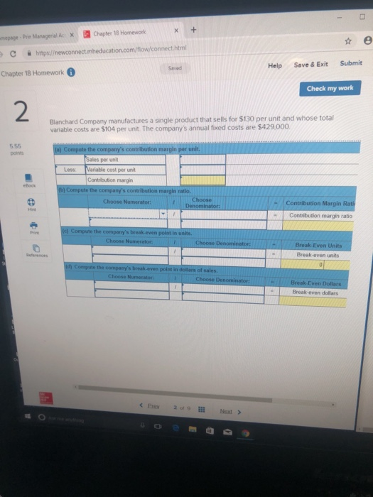  Prn Managerial A Saved Help Save & Exit Submit Chapter 18