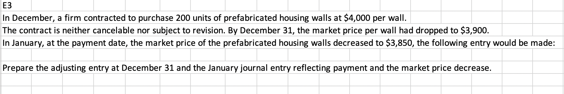  Explain your answer step by step E3 In December, a firm