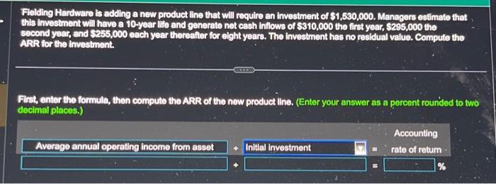  Fielding Hardware is adding a new product line that will require