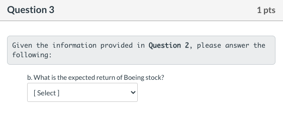 1.6, whereas Boeing stock has a beta of 1. If the risk-free