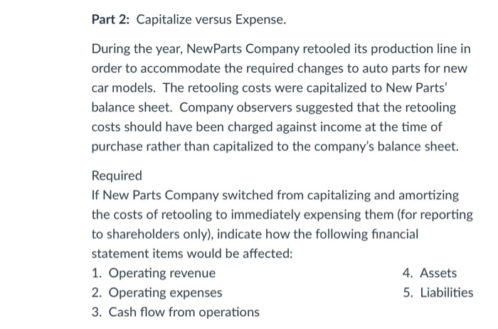 This question did not include a financial statement. I believe the question