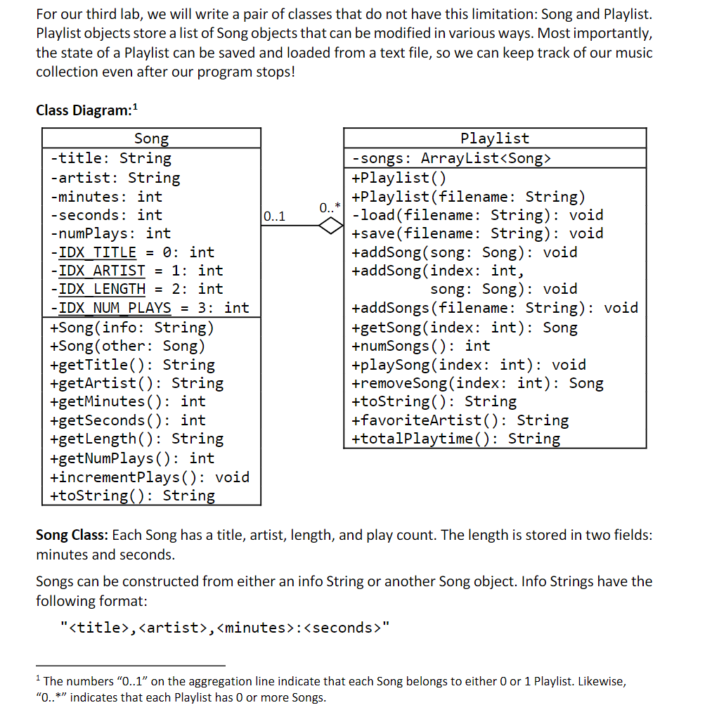 Plz do in Java For our third lab, we will write a