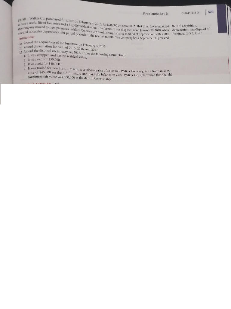 Problems: Set B CHAPTER 9 523 9. 8 Walker Co. to