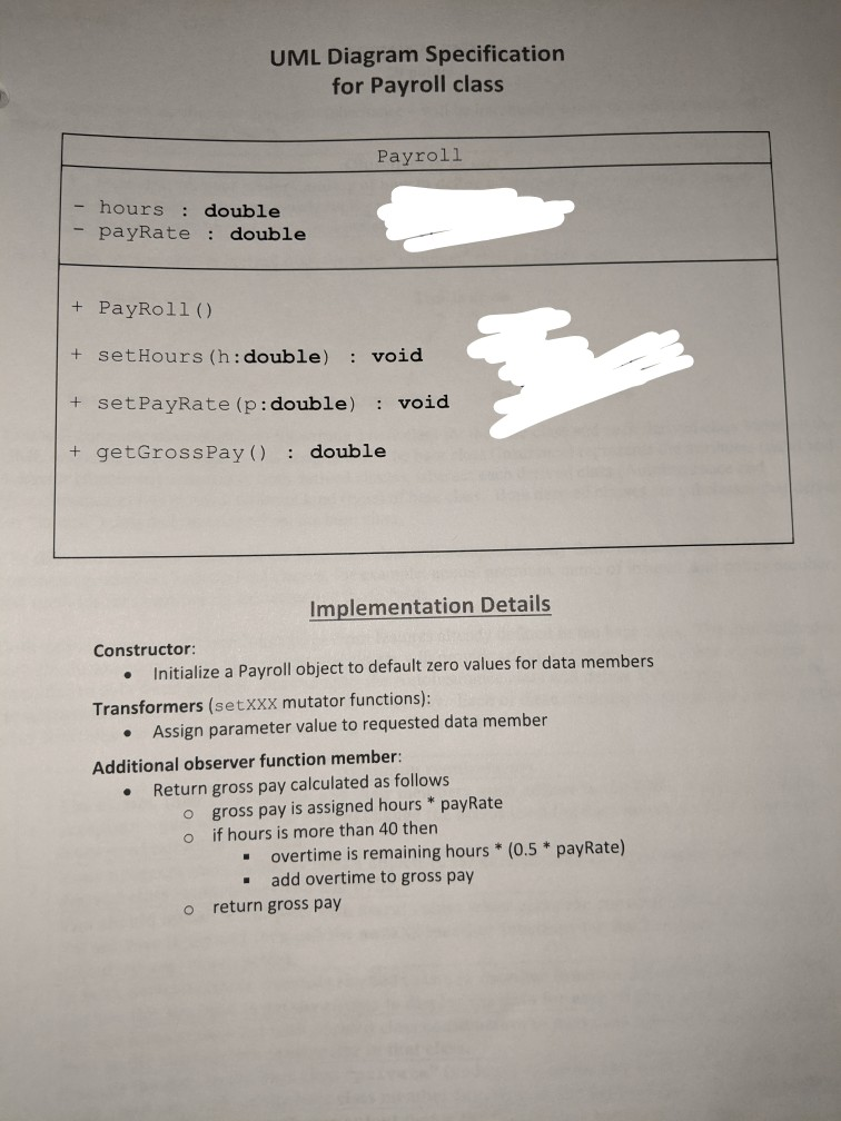  Language c++ sample program output shown below UML Diagram Specification for