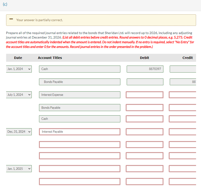 January 1,2024 , Sheridan Ltd. issued bonds with a maturity value of