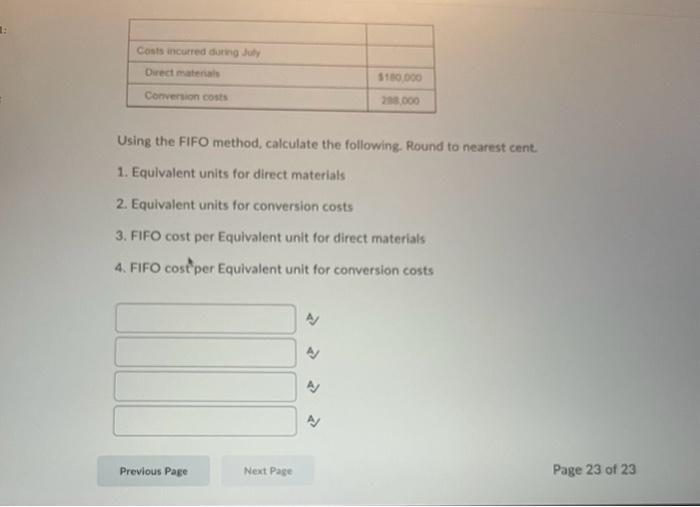 Using the FIFO method, calculate the following. Round to nearest cent. 1.