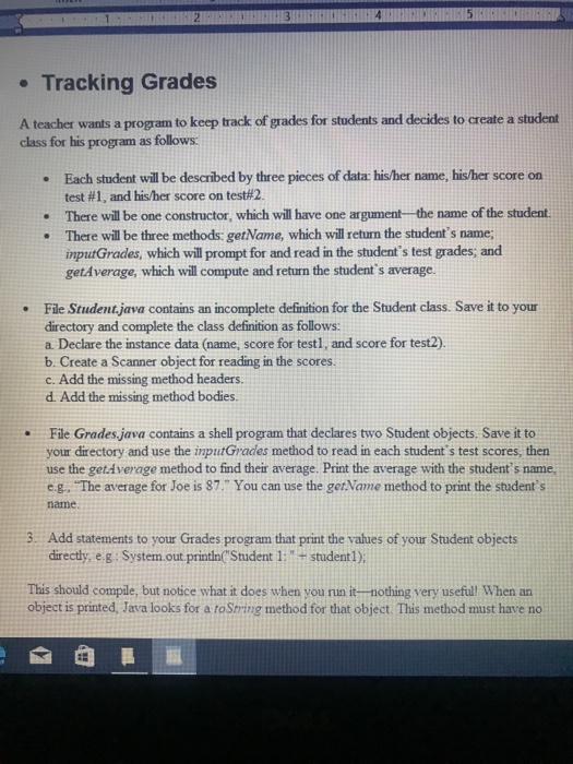  . Tracking Grades A teacher wants a program to keep track