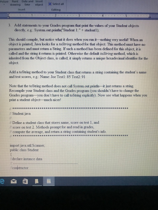 of grades for students and decides to create a student class for