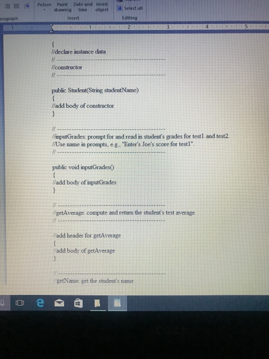 his program as follows . Each student will be described by three