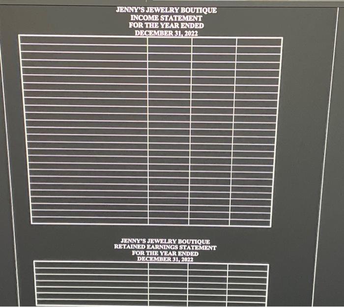 \\ \hline 1231 & Jewelry Store expense & & & \\ \hline