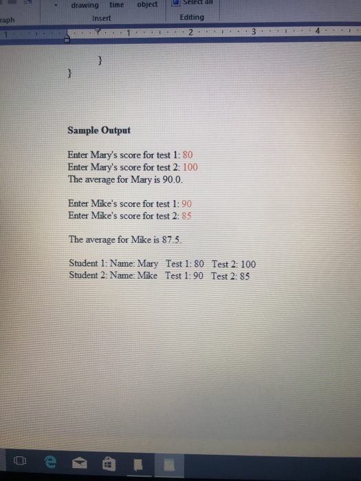 hisher score on test#2. There will be one constructor, which will have