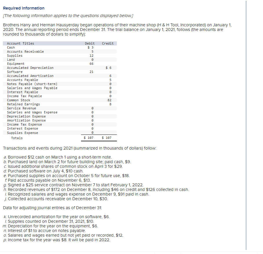 Someone help me Someone help me Required Information [The following information applies