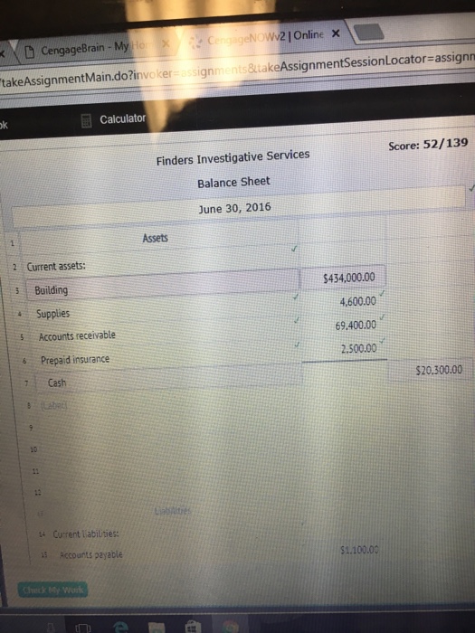 Accounts Receivable Supplies Prepaid Insurance Building Accumulated Depreciation-Building - Accounts Payable Salaries