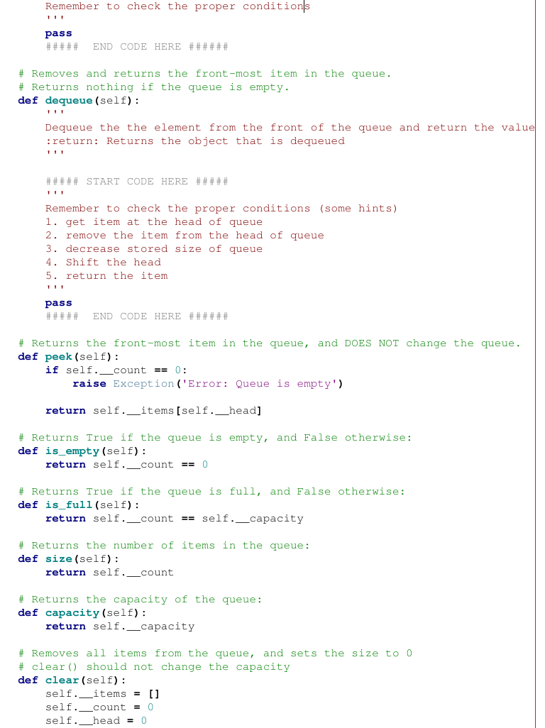 types of queues. You may refer directly to the lecture slides on