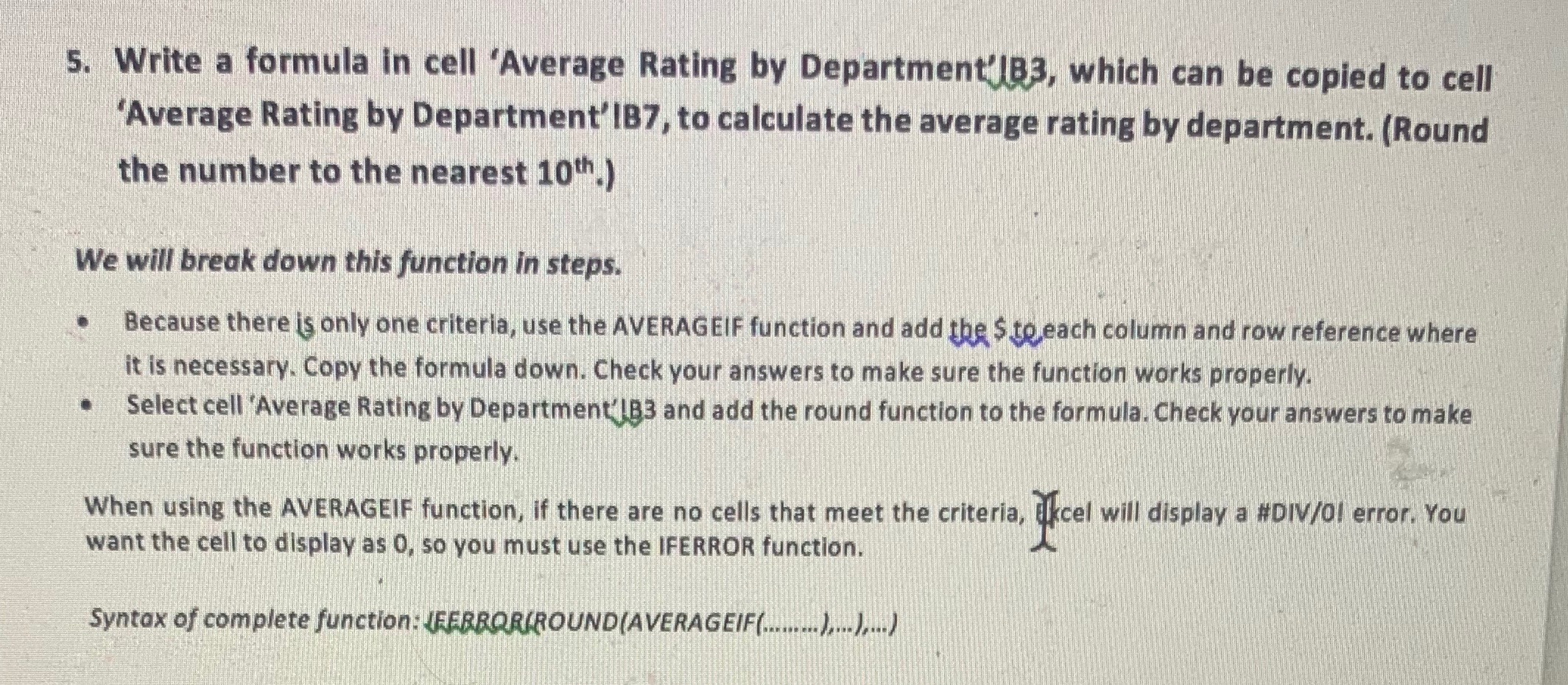 Average Rating by Dept. 2 3 Accounting 4 Customer Service 5 Human
