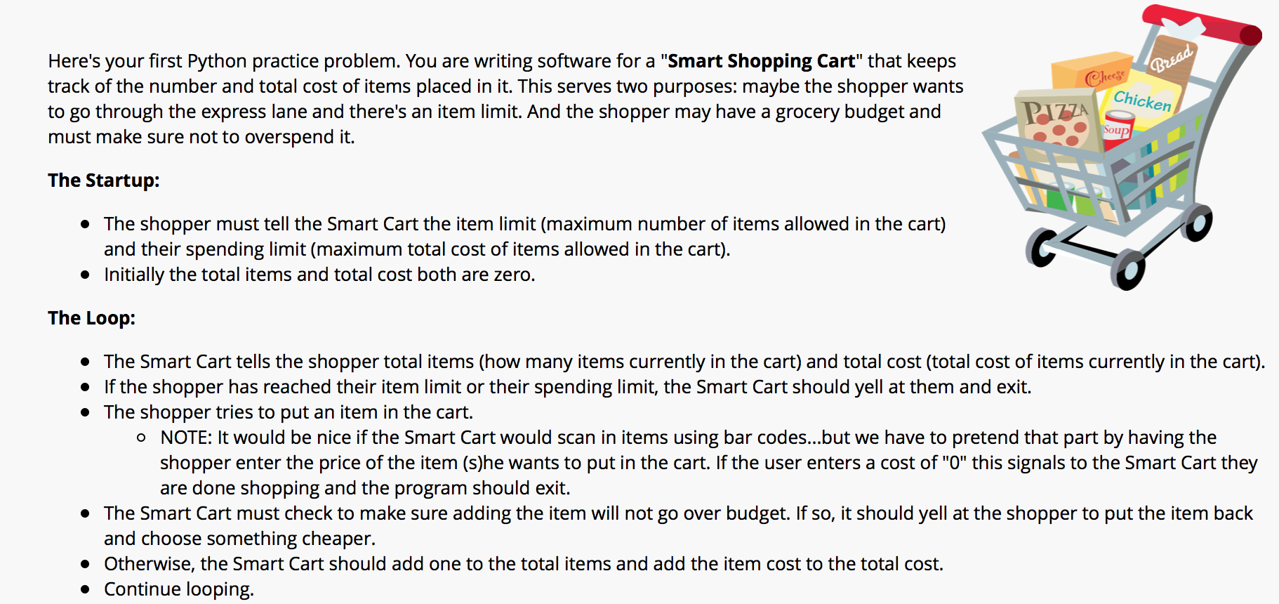Python programming problem Bread Cheese Here's your first Python practice problem. You