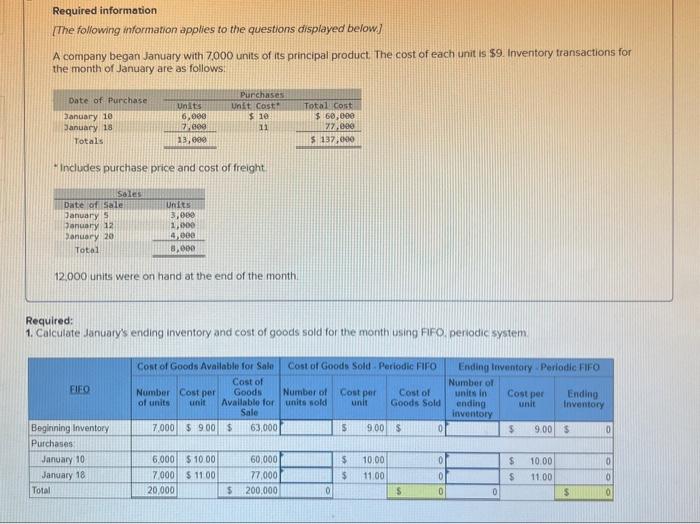 i dant seem to fet the right answer. please help. Required information