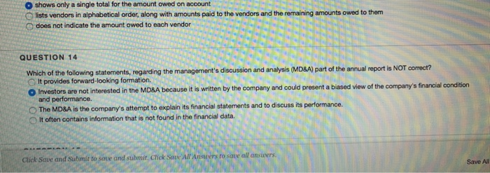  Shows only a single total for the amount owed on account