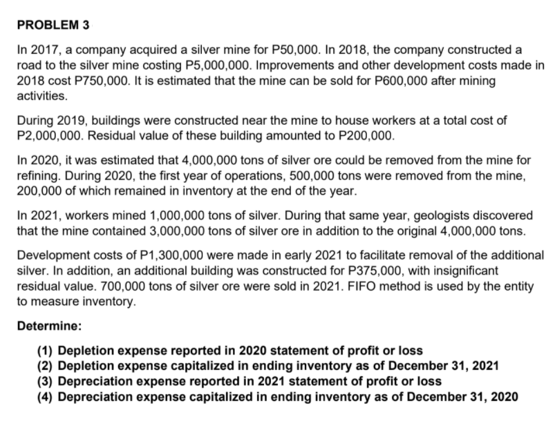  Use Microsoft Excel for answers and solutions. PROBLEM 3 In 2017,
