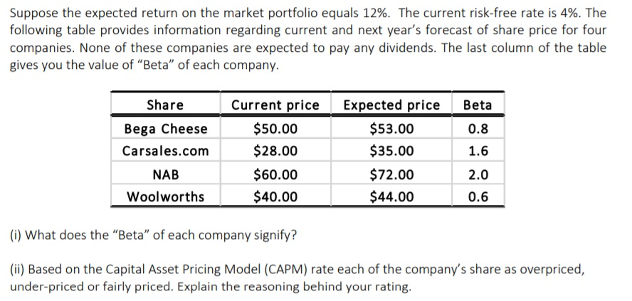 Show step by step calculations for part (ii) Suppose the expected