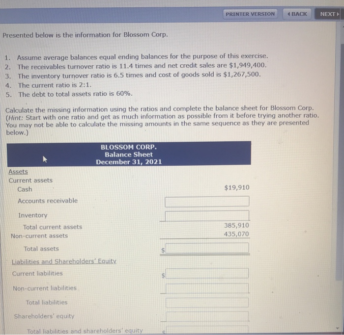  PRINTER VERSION 4 BACK NEXT Presented below is the information for