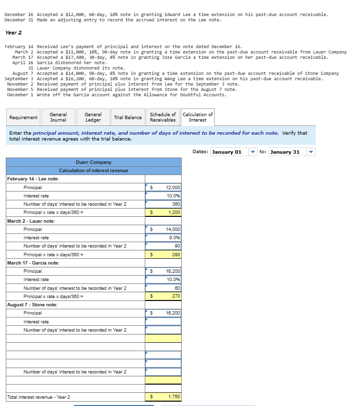  Show me the steps to solve December 16 Accepted a $12,000,60-day,