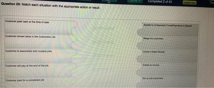  Question 20: Match each situation with the appropriate action or result