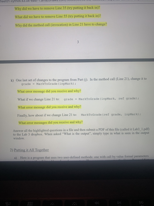 mark. It uses a method (called MarktoGrade) to determine the letter grade.