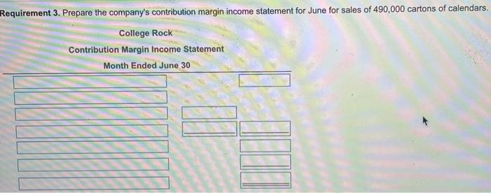 June for sales of 490,000 cartons of calendars. 4. What is June's