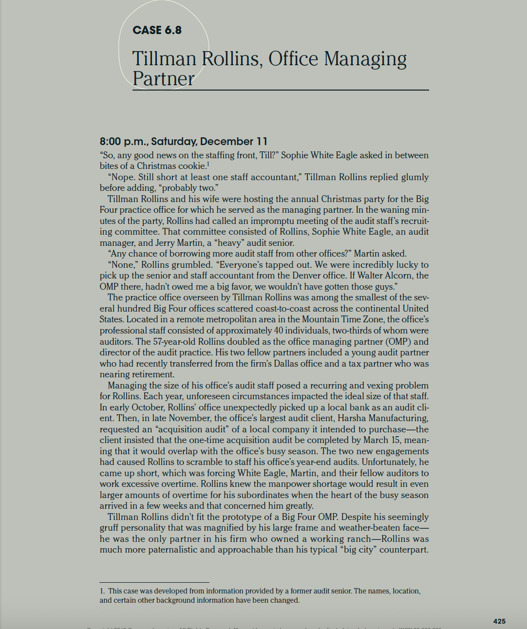 1. List the key personal traits an office managing partner (OMP) should