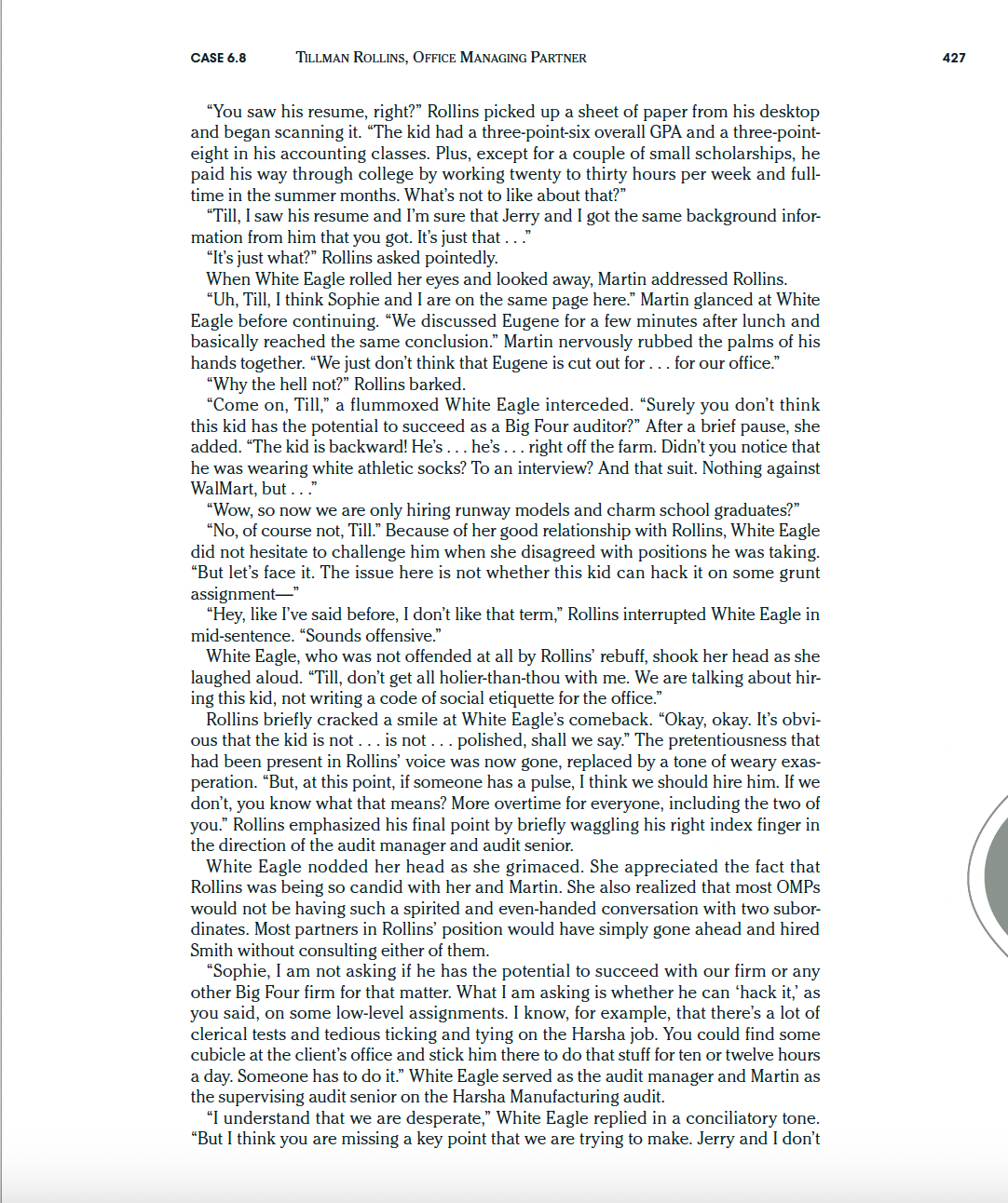 defend your choices. Would the list you developed apply equally well to