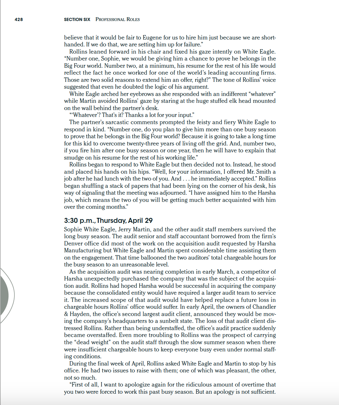 an audit partner? If not, point out how the personal traits an