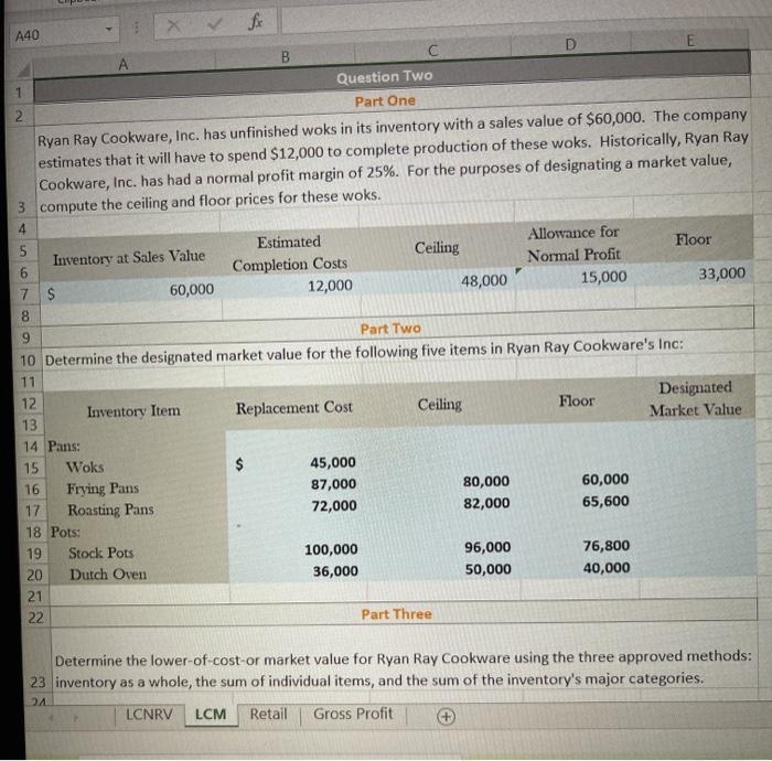 Intermediate. question one info is added. 5 8 A40 E B