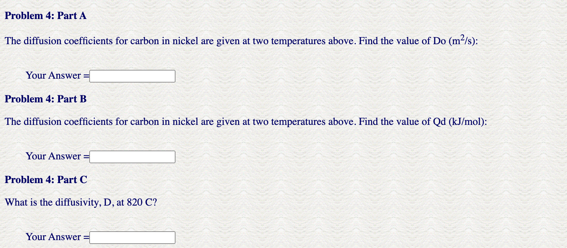 with step by step help, for a thumbsup. --Given Values-- Concentration of