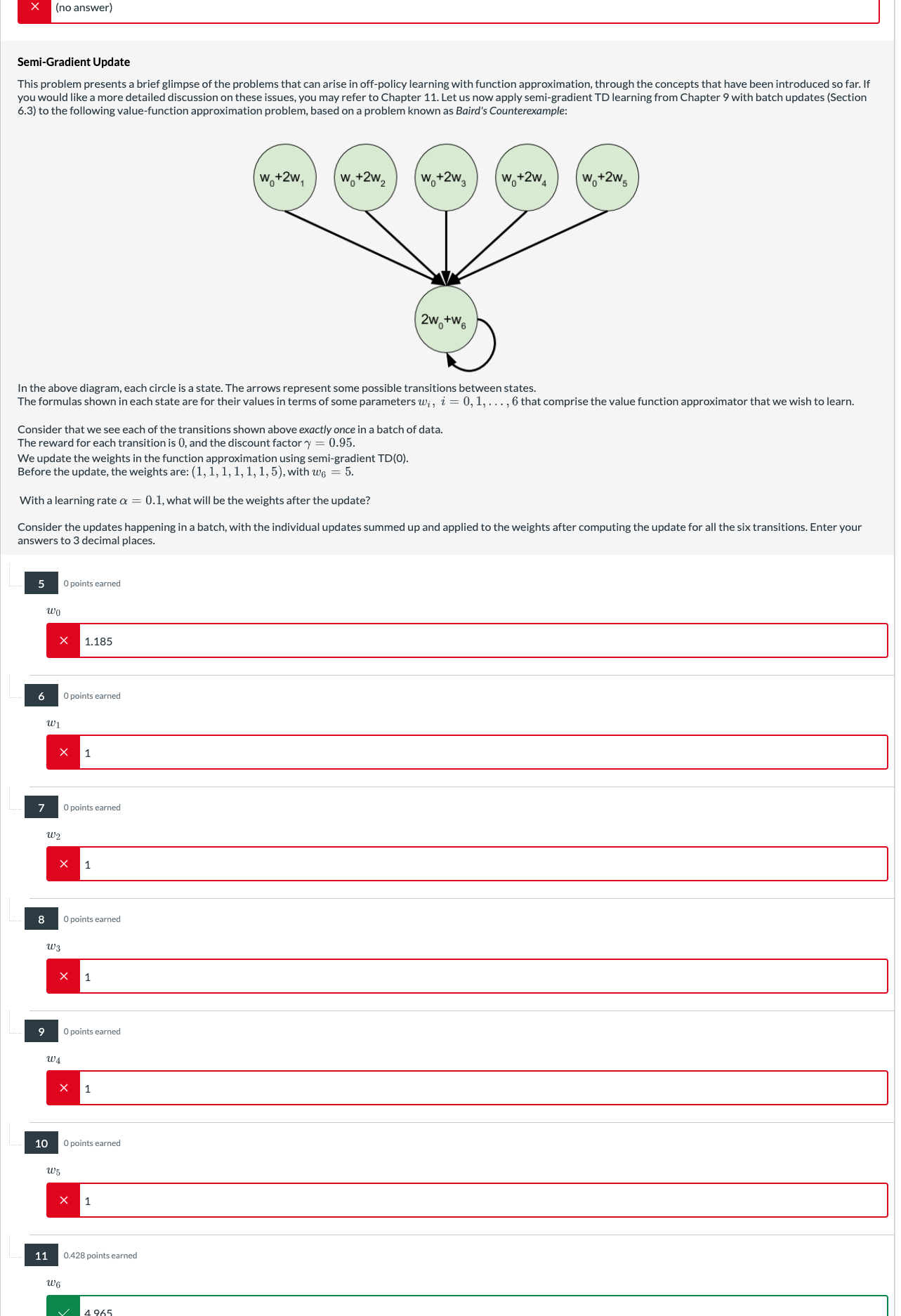  Semi-Gradient Update This problem presents a brief glimpse of the problems