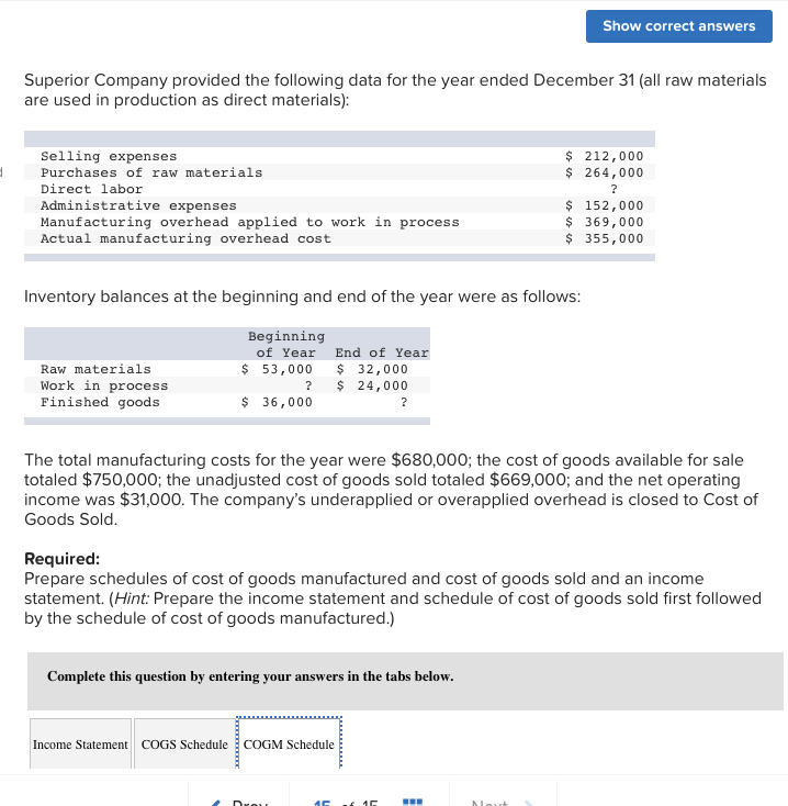 $ 212,000 152,000 364,000 $ 31,000 Net operating income Income Statement COGS