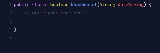 I need help writing this code in 'java' : Write a function