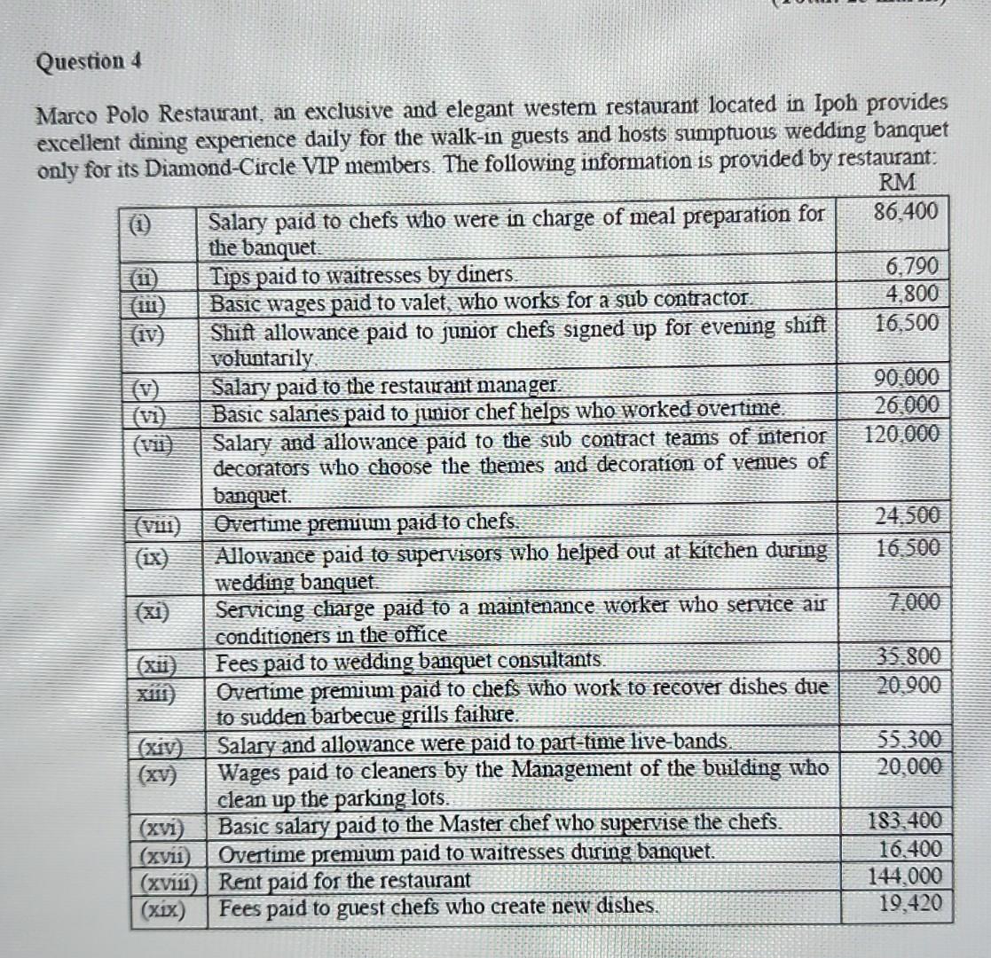 4 Marcc excell only Required: (a) Classify the above and calculate